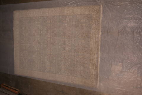 Oushak Grey Hand Knotted 92 X 119  Area Rug 301-135863 Image 10