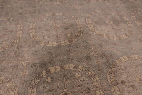 Oushak Grey Hand Knotted 92 X 119  Area Rug 301-135863 Image 6
