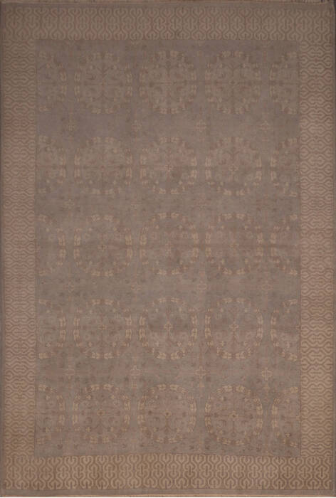 Oushak Grey Hand Knotted 92 X 119  Area Rug 301-135863 Image 0