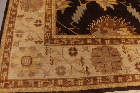 Oushak Brown Hand Knotted 811 X 1111  Area Rug 301-135864 Image 3