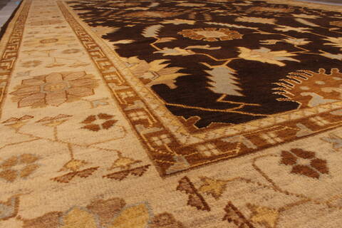 Oushak Brown Hand Knotted 811 X 1111  Area Rug 301-135864 Image 4