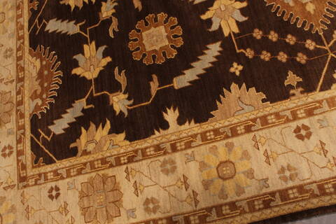 Oushak Brown Hand Knotted 811 X 1111  Area Rug 301-135864 Image 5