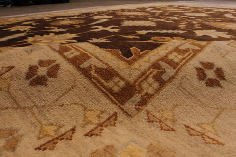 Oushak Brown Hand Knotted 811 X 1111  Area Rug 301-135864 Image 6