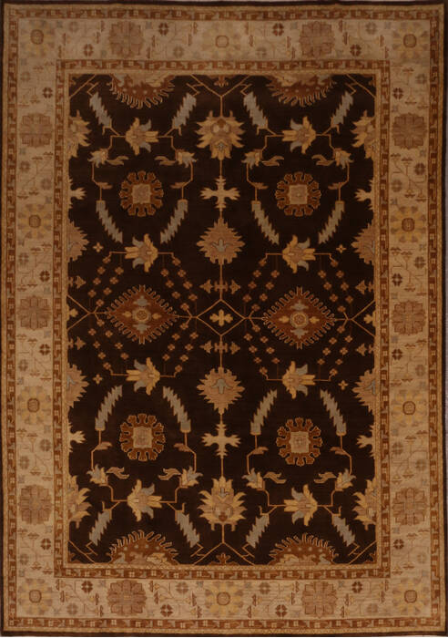 Oushak Brown Hand Knotted 811 X 1111  Area Rug 301-135864 Image 0