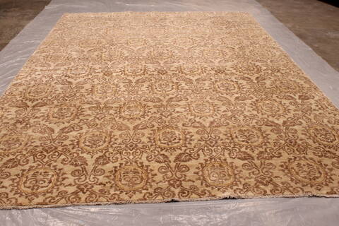 Pishavar Beige Hand Knotted 81 X 114  Area Rug 301-135867 Image 1