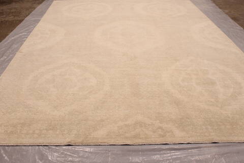 Pishavar Beige Hand Knotted 84 X 1111  Area Rug 301-135868 Image 1