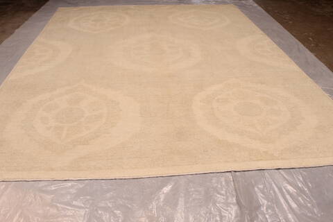 Pishavar Beige Hand Knotted 84 X 1111  Area Rug 301-135868 Image 2