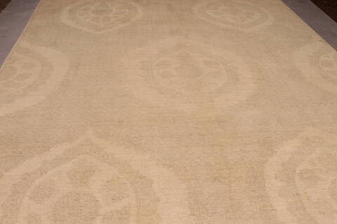 Pishavar Beige Hand Knotted 84 X 1111  Area Rug 301-135868 Image 4
