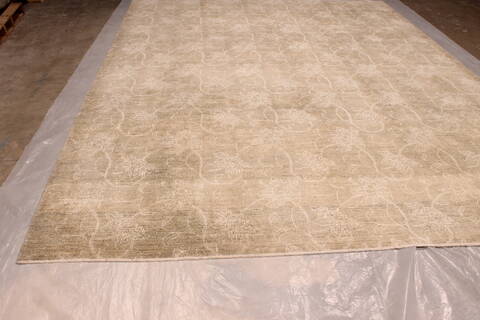 Pishavar Brown Hand Knotted 92 X 118  Area Rug 301-135873 Image 2
