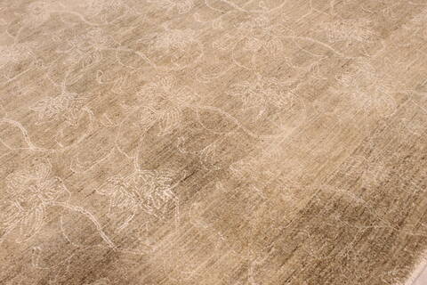 Pishavar Brown Hand Knotted 92 X 118  Area Rug 301-135873 Image 3