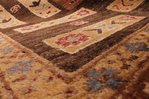 Pishavar Multicolor Hand Knotted 90 X 120  Area Rug 301-135877 Image 8