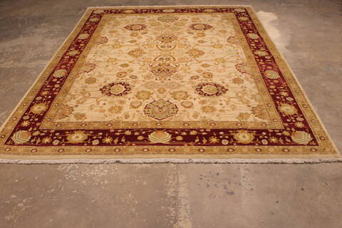 Pishavar Beige Hand Knotted 91 X 128  Area Rug 301-135878 Image 1