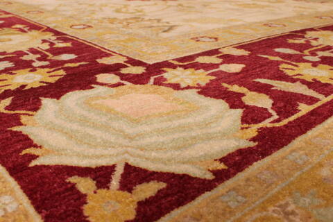 Pishavar Beige Hand Knotted 91 X 128  Area Rug 301-135878 Image 6