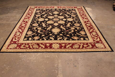 Pishavar Black Hand Knotted 93 X 121  Area Rug 301-135879 Image 1