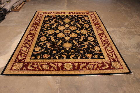 Pishavar Black Hand Knotted 93 X 121  Area Rug 301-135879 Image 2