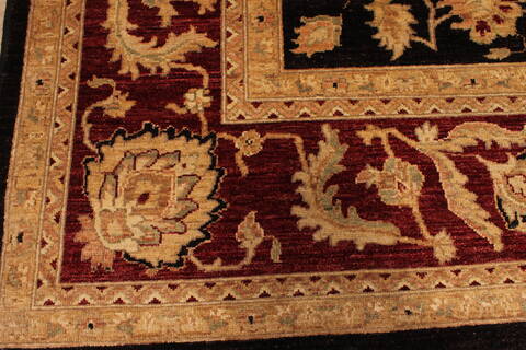 Pishavar Black Hand Knotted 93 X 121  Area Rug 301-135879 Image 3