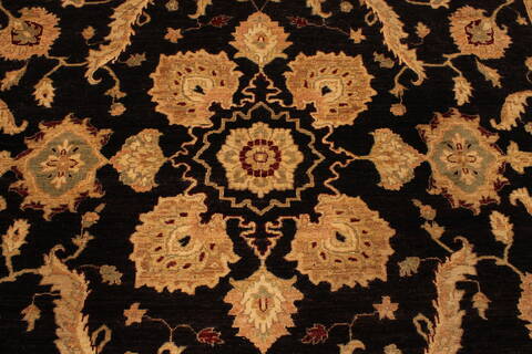 Pishavar Black Hand Knotted 93 X 121  Area Rug 301-135879 Image 4