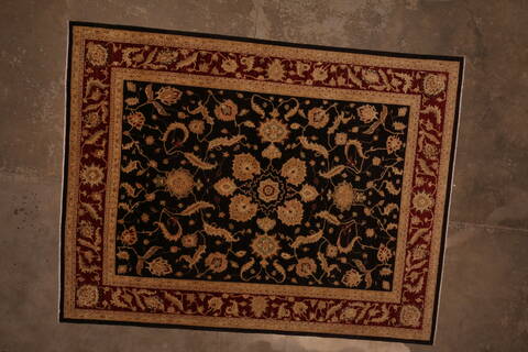 Pishavar Black Hand Knotted 93 X 121  Area Rug 301-135879 Image 8