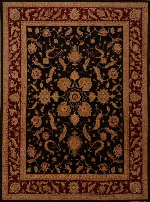 Pishavar Black Hand Knotted 93 X 121  Area Rug 301-135879 Image 0