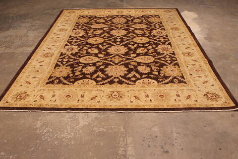Pishavar Brown Hand Knotted 89 X 118  Area Rug 301-135881 Image 1