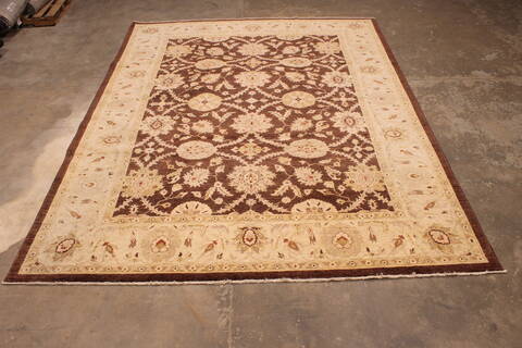 Pishavar Brown Hand Knotted 89 X 118  Area Rug 301-135881 Image 2