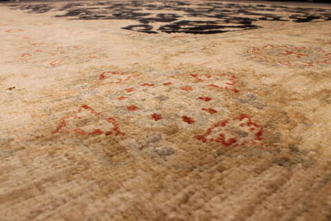 Pishavar Black Hand Knotted 93 X 118  Area Rug 301-135885 Image 7