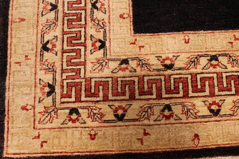 Pishavar Black Hand Knotted 811 X 118  Area Rug 301-135887 Image 3