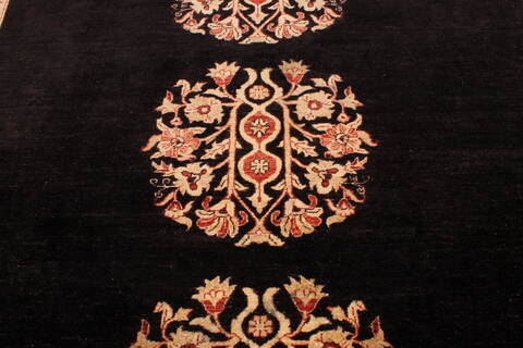 Pishavar Black Hand Knotted 811 X 118  Area Rug 301-135887 Image 6