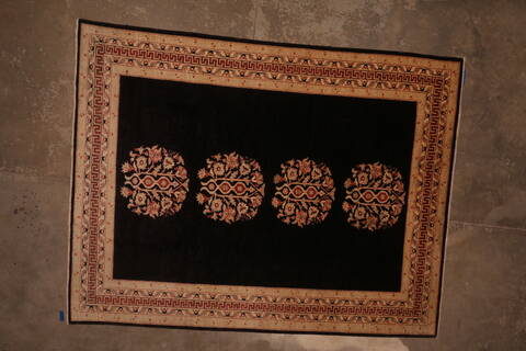 Pishavar Black Hand Knotted 811 X 118  Area Rug 301-135887 Image 8