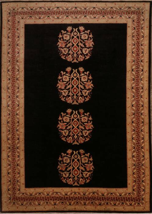 Pishavar Black Hand Knotted 811 X 118  Area Rug 301-135887 Image 0