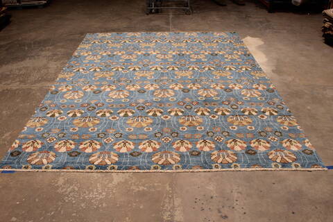 Pishavar Blue Hand Knotted 811 X 1111  Area Rug 301-135888 Image 1