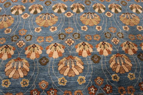 Pishavar Blue Hand Knotted 811 X 1111  Area Rug 301-135888 Image 5