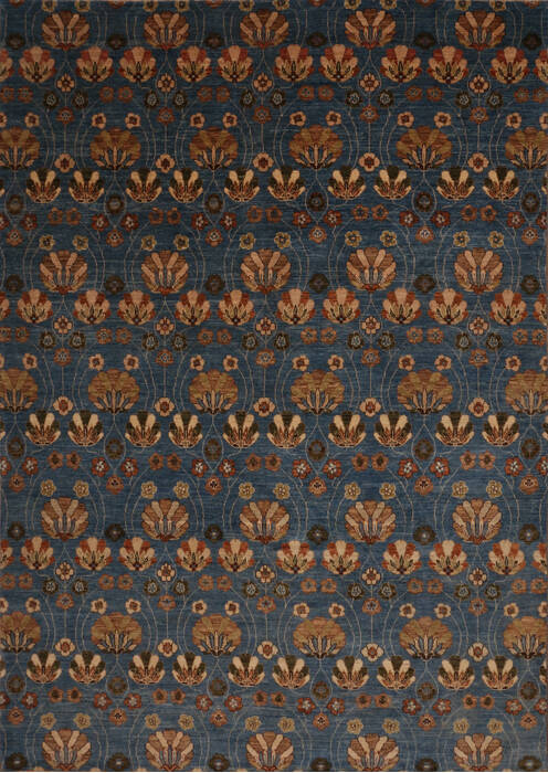 Pishavar Blue Hand Knotted 811 X 1111  Area Rug 301-135888 Image 0