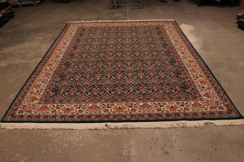 Pishavar Green Hand Knotted 92 X 123  Area Rug 301-135891 Image 1
