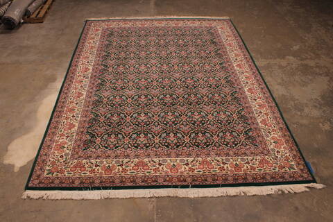 Pishavar Green Hand Knotted 92 X 123  Area Rug 301-135891 Image 2