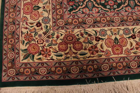 Pishavar Green Hand Knotted 92 X 123  Area Rug 301-135891 Image 3