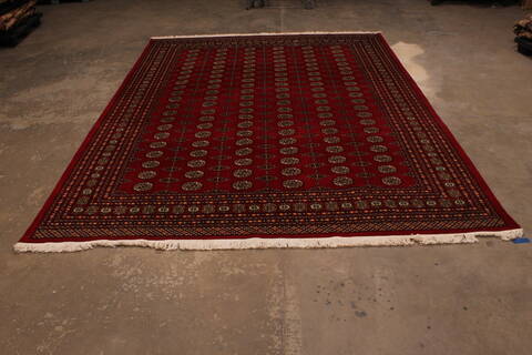 Bokhara Red Hand Knotted 91 X 120  Area Rug 301-135892 Image 1