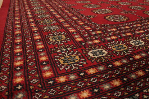Bokhara Red Hand Knotted 91 X 120  Area Rug 301-135892 Image 4