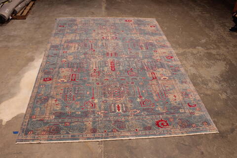 Pishavar Blue Hand Knotted 810 X 123  Area Rug 301-135893 Image 2