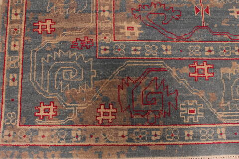 Pishavar Blue Hand Knotted 810 X 123  Area Rug 301-135893 Image 3
