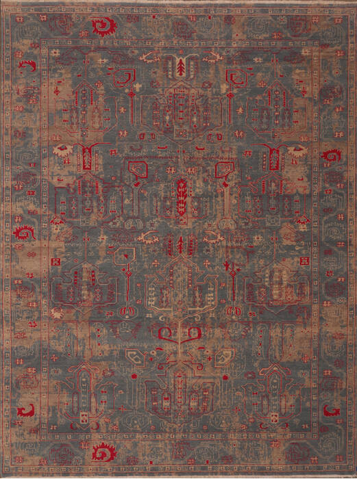 Pishavar Blue Hand Knotted 810 X 123  Area Rug 301-135893 Image 0