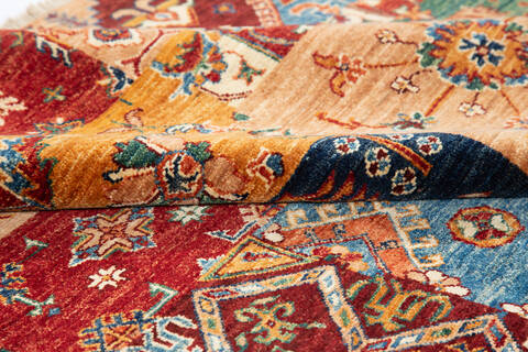 Chobi Multicolor Hand Knotted 82 X 99  Area Rug 700-135896 Image 6