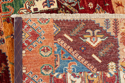 Chobi Multicolor Hand Knotted 82 X 99  Area Rug 700-135896 Image 7