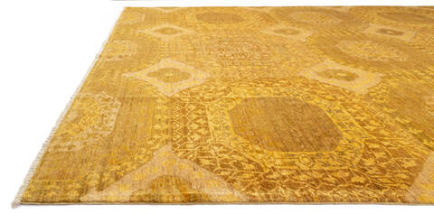 Chobi Yellow Hand Knotted 81 X 103  Area Rug 700-135899 Image 5