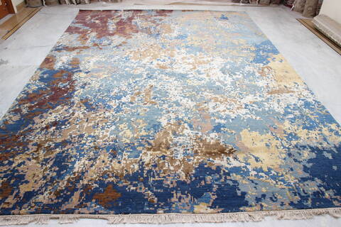 Jaipur Blue Hand Knotted 90 X 122  Area Rug 905-135940 Image 2