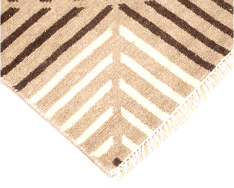 Modern Beige Hand Knotted 711 X 911  Area Rug 904-135967 Image 3