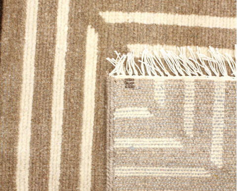Modern Beige Hand Knotted 711 X 911  Area Rug 904-135967 Image 4
