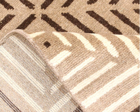 Modern Beige Hand Knotted 711 X 911  Area Rug 904-135967 Image 5