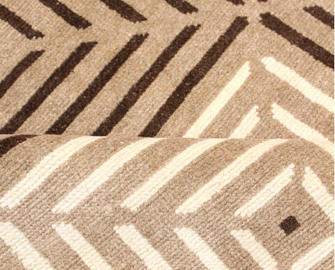 Modern Beige Hand Knotted 711 X 911  Area Rug 904-135967 Image 6