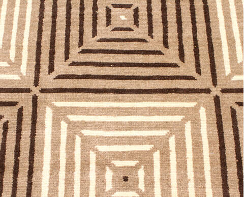 Modern Beige Hand Knotted 711 X 911  Area Rug 904-135967 Image 7